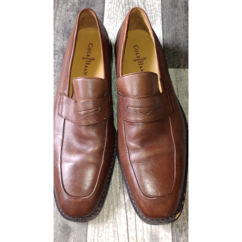Cole Hasn Men's 10.5M Tan Leather Penny Loafers